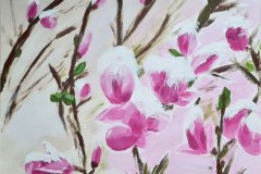 Magnolien im Schnee